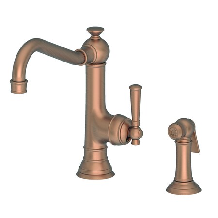 Newport Brass Single Handle Kitchen Faucet With Side Spray in Antique Copper 2470-5313-08A